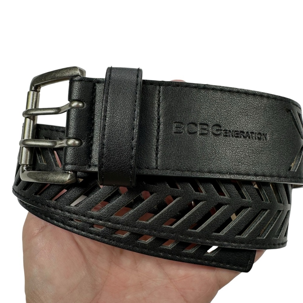 BCBG Vegan Leather Black Belt, S